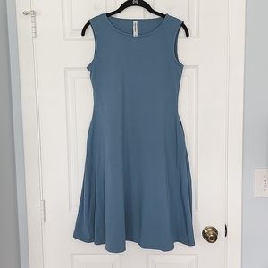 Dusty blue A line sleeveless dress